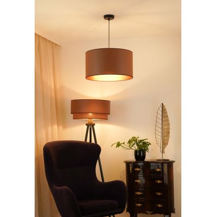 Brilagi - Hanglamp aan kabel OREGON ROLLER VEGE 1xE27/15W/230V Ø 45 cm bruin