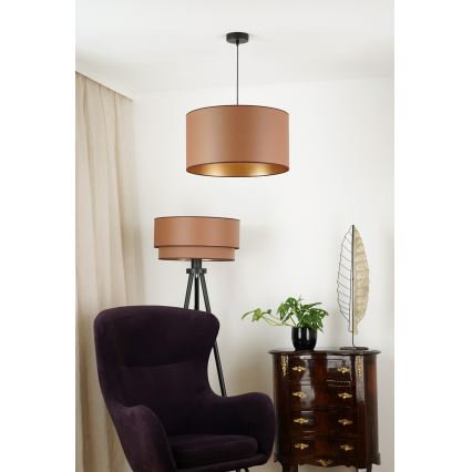 Brilagi - Hanglamp aan kabel OREGON ROLLER VEGE 1xE27/15W/230V Ø 45 cm bruin