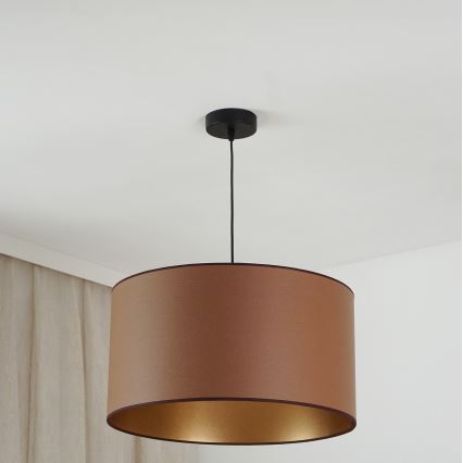 Brilagi - Hanglamp aan kabel OREGON ROLLER VEGE 1xE27/15W/230V Ø 45 cm bruin
