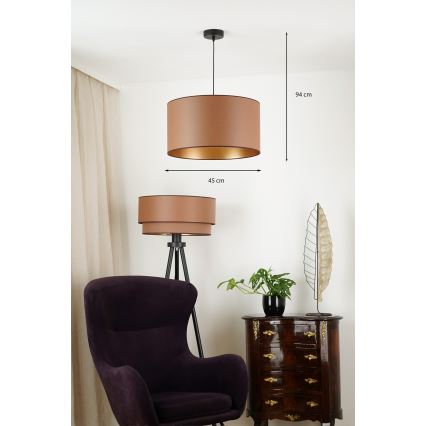 Brilagi - Hanglamp aan kabel OREGON ROLLER VEGE 1xE27/15W/230V Ø 45 cm bruin