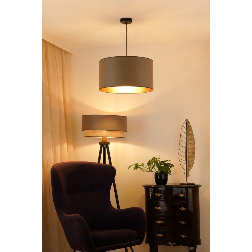 Brilagi - Hanglamp aan kabel OREGON ROLLER VEGE 1xE27/15W/230V Ø 45 cm grijs