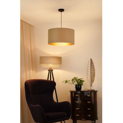 Brilagi - Hanglamp aan kabel OREGON ROLLER VEGE 1xE27/15W/230V Ø 45 cm beige