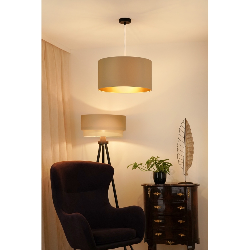 Brilagi - Hanglamp aan kabel OREGON ROLLER VEGE 1xE27/15W/230V Ø 45 cm beige