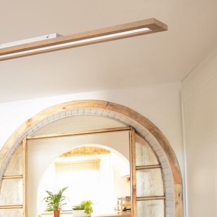 Brilagi - Panneau RGBW à intensité variable WOODY FRAME LED/34W/230V 11,5x123 cm 2700-6500K chêne + télécommande