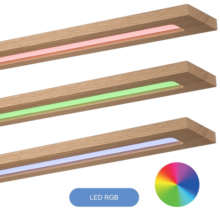 Brilagi - Panneau RGBW à intensité variable WOODY FRAME LED/34W/230V 11,5x123 cm 2700-6500K chêne + télécommande