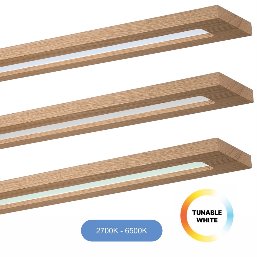 Brilagi - Panneau RGBW à intensité variable WOODY FRAME LED/34W/230V 11,5x123 cm 2700-6500K chêne + télécommande