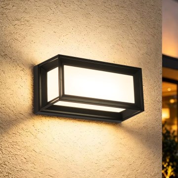 Brilagi - PARKER LED/12W/230V buitenwandlamp met sensor, zwart, IP44