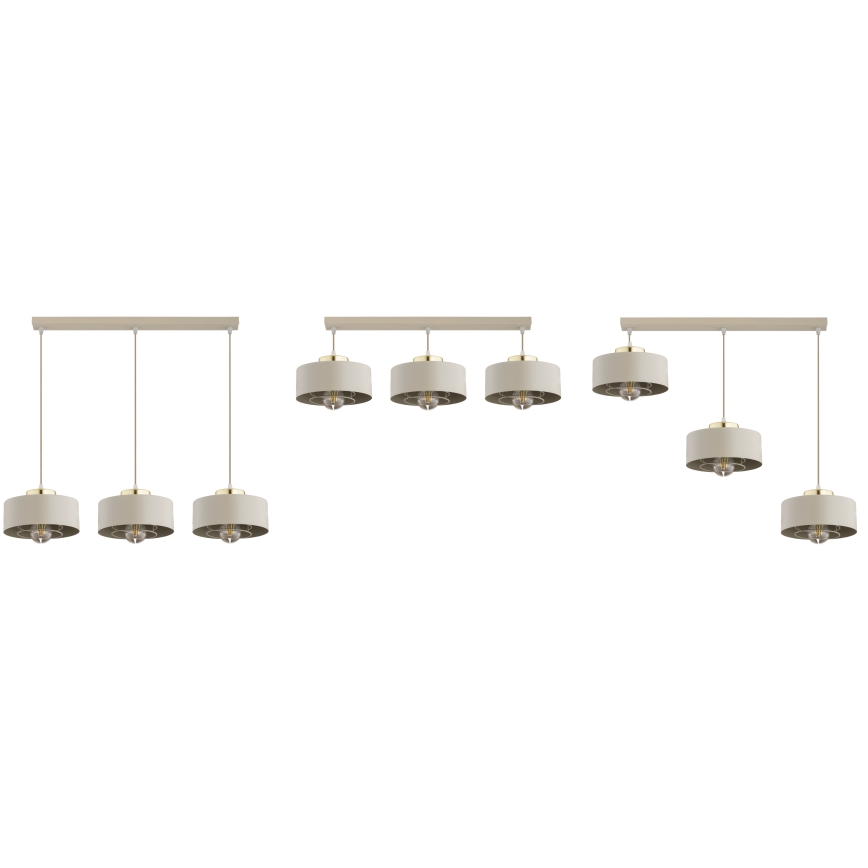 Brilagi - Pendellamp aan kabel SPRING 3xE27/60W/230V beige/goud