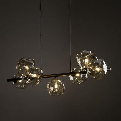 Brilagi - Pendellamp aan kabel VULCANO 7xG9/8W/230V bruin/rookbeige