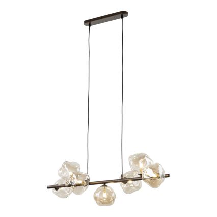 Brilagi - Pendellamp aan kabel VULCANO 7xG9/8W/230V bruin/rookbeige