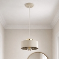 Brilagi - Pendellamp aan snoer 1xE27/60W/230V Ø 20 cm beige/goud