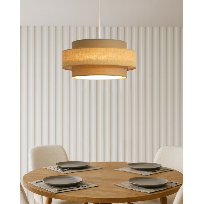 Brilagi - Pendellamp met kabel RESNA 1x E27/60W/230V Ø 40 cm bruin/beige