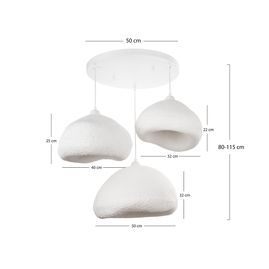 Brilagi - Pendellamp WABI SABI 3xE27/40W/230V, Ø 82 cm, wit