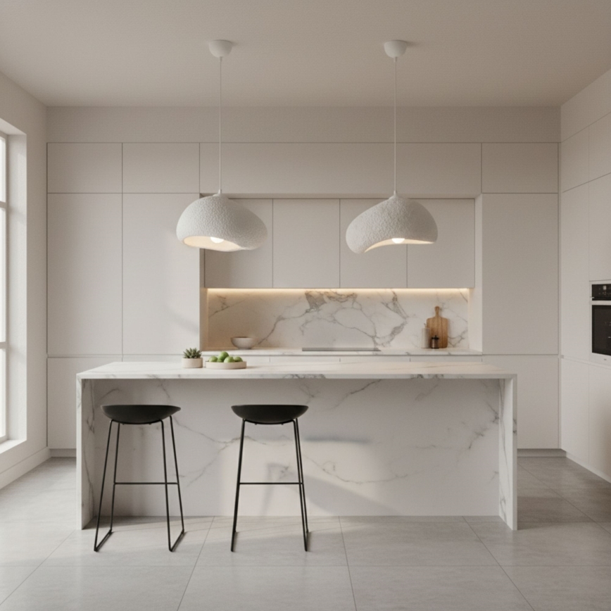 Brilagi - Pendellamp WABI SABI aan kabel 1xE27/40W/230V Ø 32 cm wit