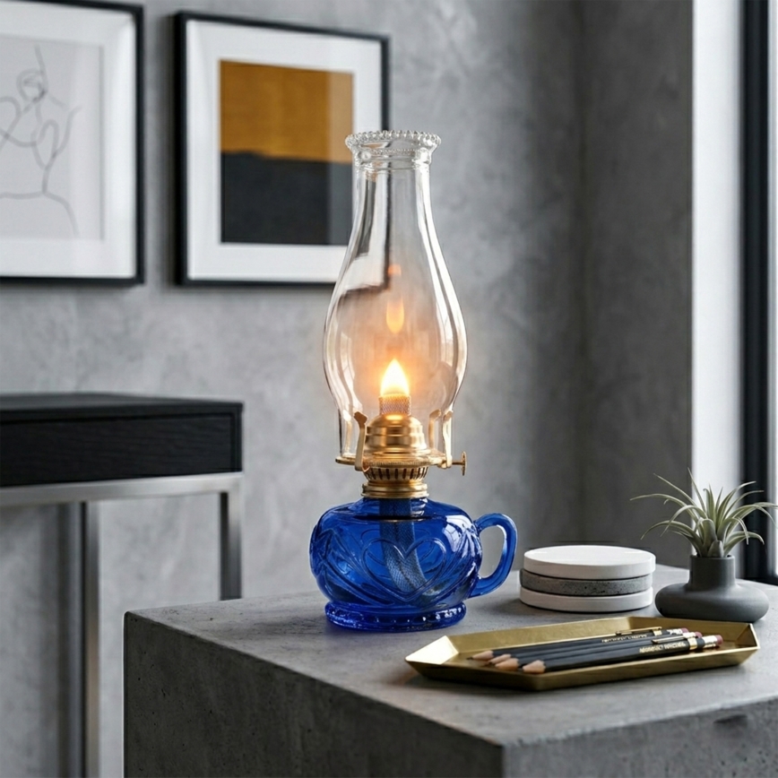Brilagi - Petroleumlamp MERLIN blauw