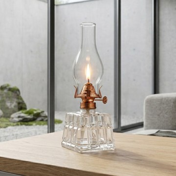 Brilagi - Petroleumlamp MERLIN helder/bronskleurig/gepatineerd