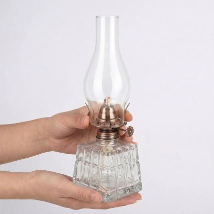 Brilagi - Petroleumlamp MERLIN helder/bronskleurig/gepatineerd