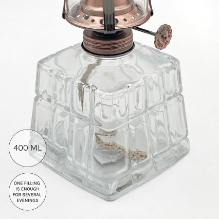 Brilagi - Petroleumlamp MERLIN helder/bronskleurig/gepatineerd