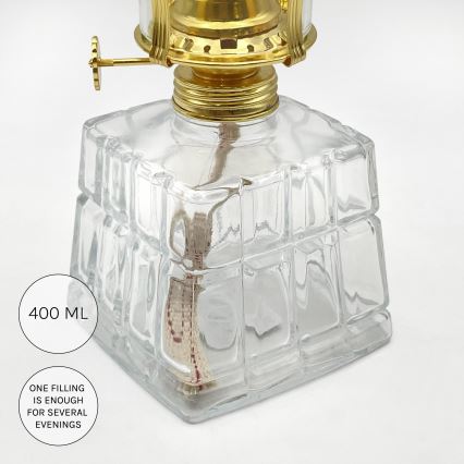 Brilagi - Petroleumlamp MERLIN, helder/goudkleurig