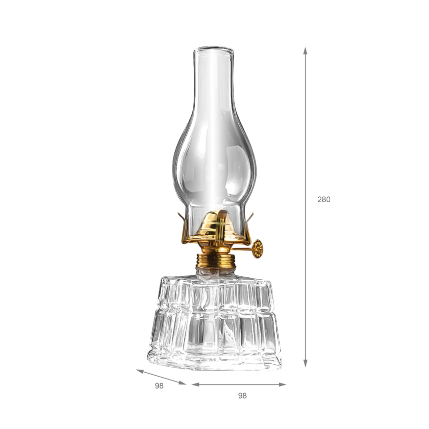 Brilagi - Petroleumlamp MERLIN, helder/goudkleurig