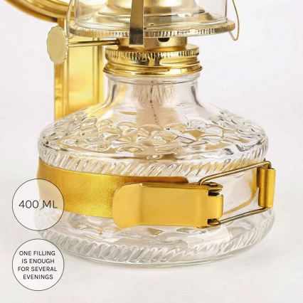 BRILAGI - Petroleumlamp MERLIN met spiegel, glanzend goud