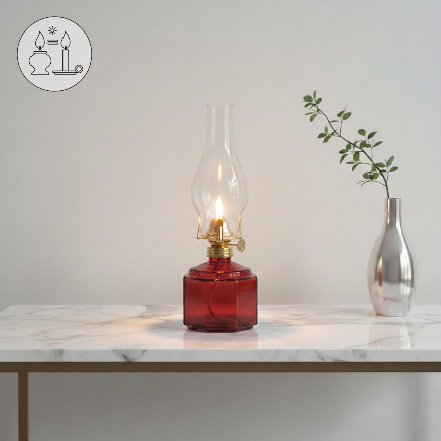 Brilagi - Petroleumlamp MERLIN rood