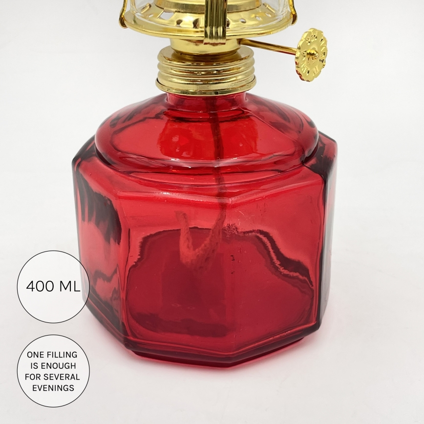 Brilagi - Petroleumlamp MERLIN rood