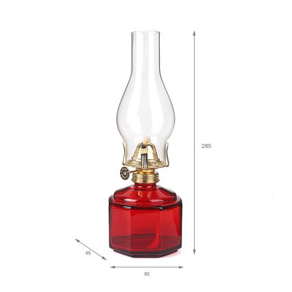 Brilagi - Petroleumlamp MERLIN rood