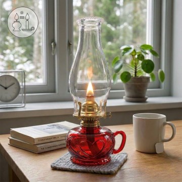 Brilagi - Petroleumlamp MERLIN rood