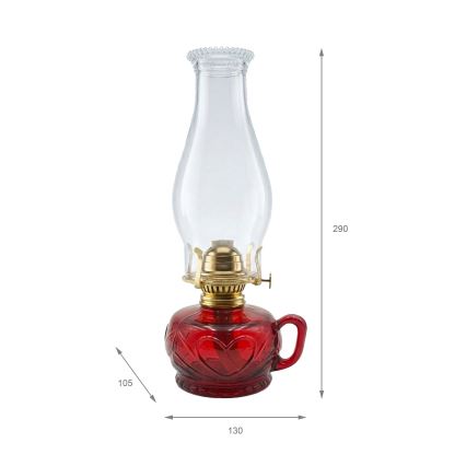Brilagi - Petroleumlamp MERLIN rood