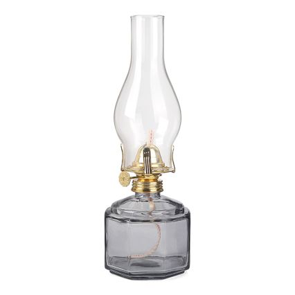 Brilagi - Petroleumlamp MERLIN rookglas/grijs