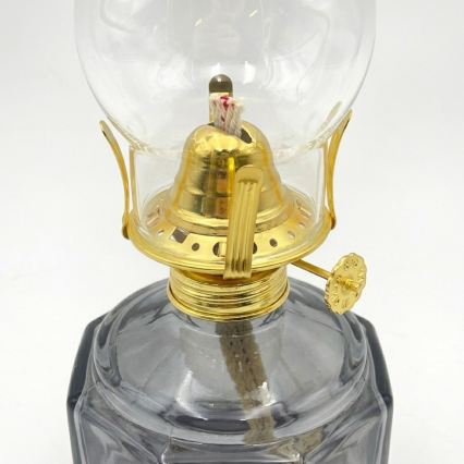 Brilagi - Petroleumlamp MERLIN rookglas/grijs
