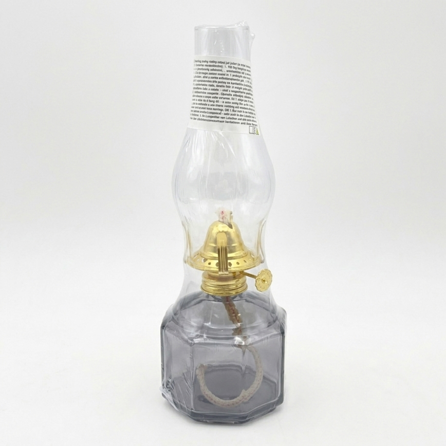 Brilagi - Petroleumlamp MERLIN rookglas/grijs