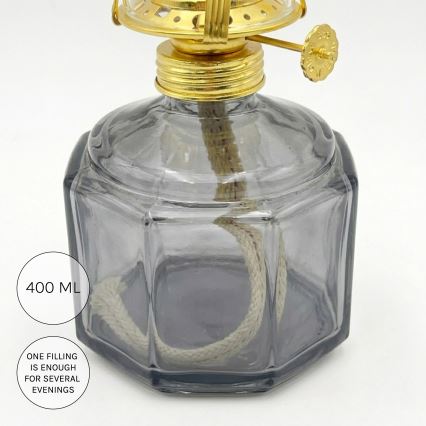 Brilagi - Petroleumlamp MERLIN rookkleurig/grijs