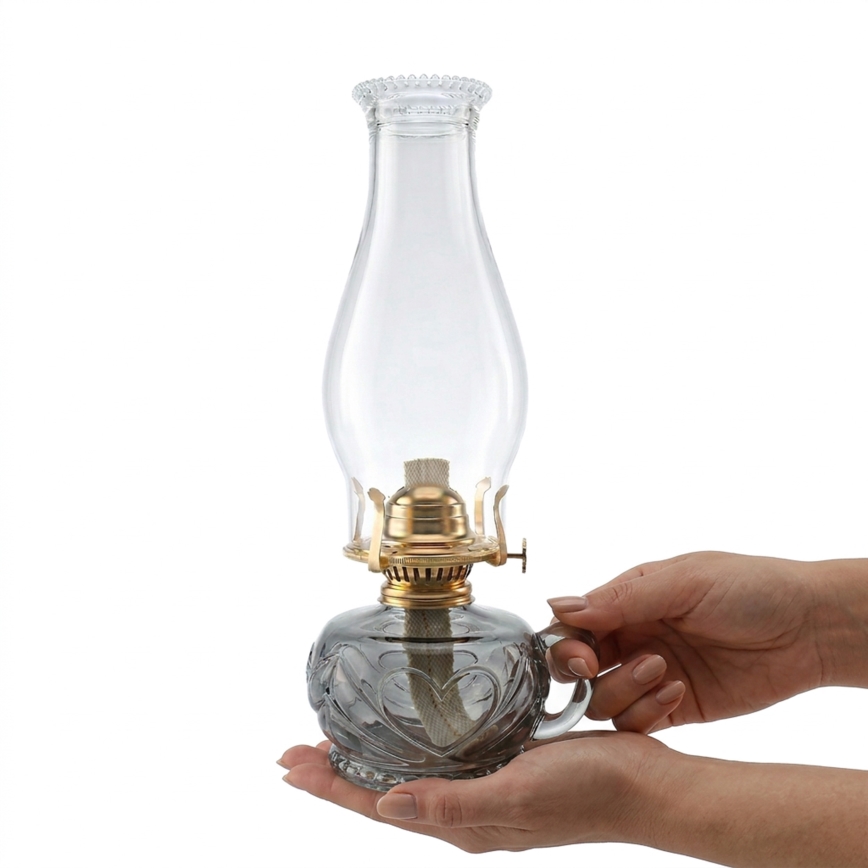 Brilagi - Petroleumlamp MERLIN rookkleurig/grijs