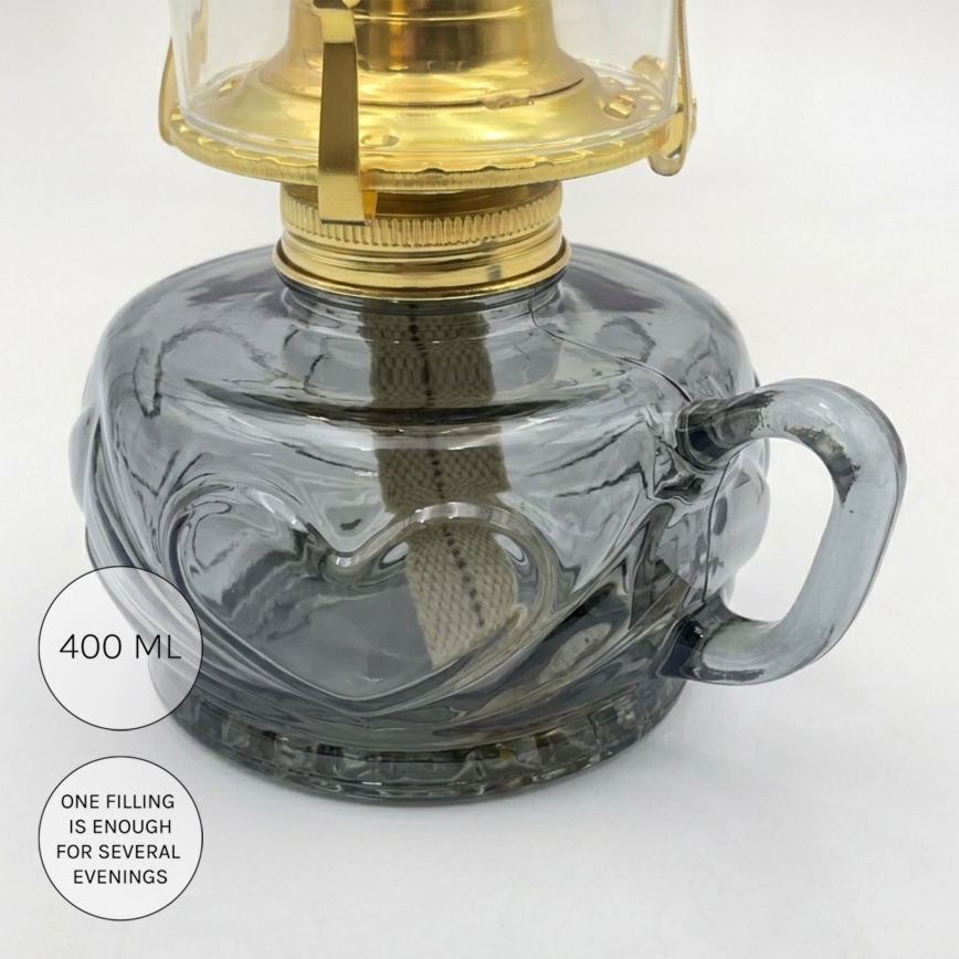 Brilagi - Petroleumlamp MERLIN rookkleurig/grijs