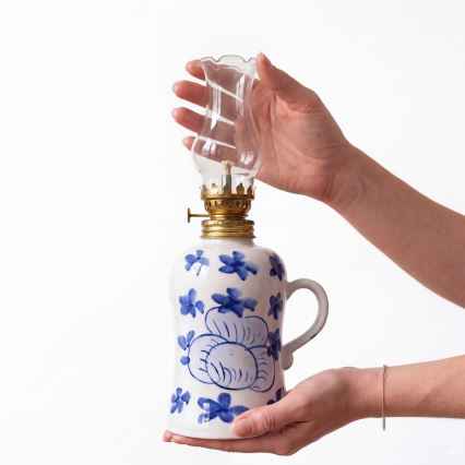 Brilagi - Petroleumlamp MERLIN wit/blauw