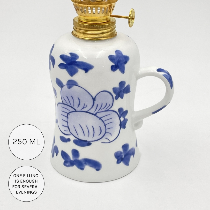 Brilagi - Petroleumlamp MERLIN wit/blauw
