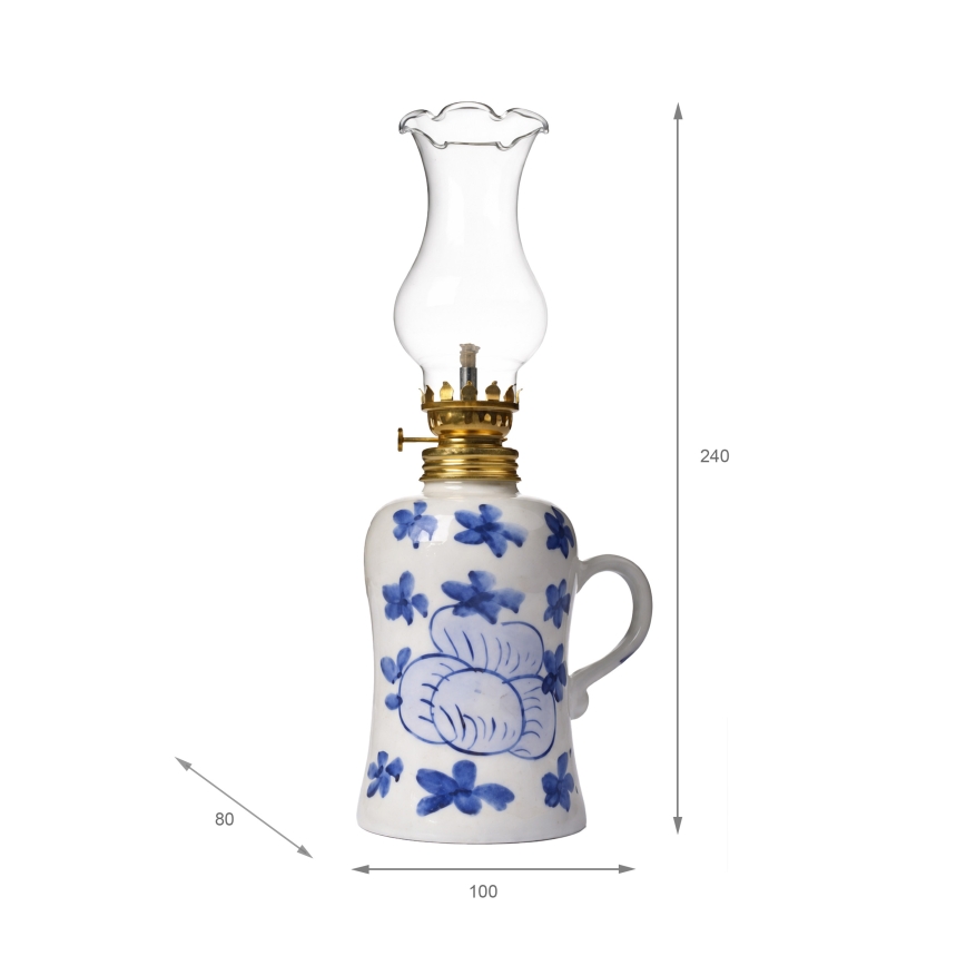 Brilagi - Petroleumlamp MERLIN wit/blauw