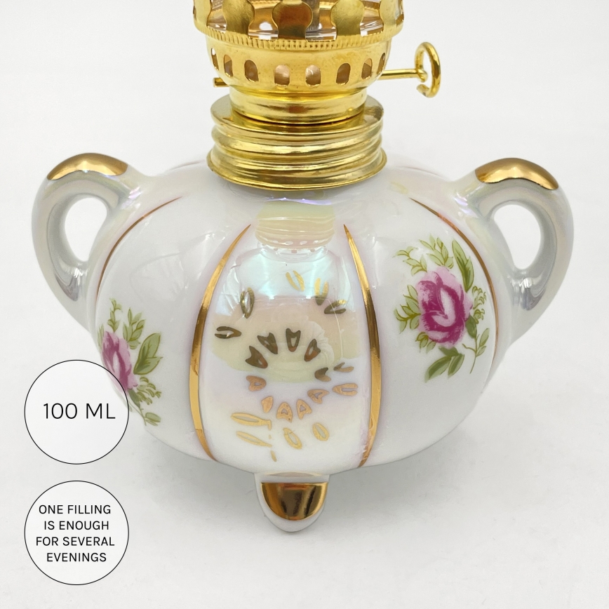 Brilagi - Petroleumlamp MERLIN wit/goud