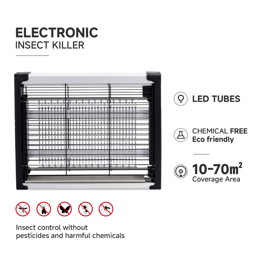 Brilagi - Piège à insectes électrique LED UV 2xLED/5W/230V 70 m2