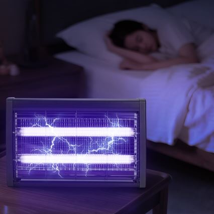 Brilagi - Piège électrique à insectes 2x UV / 10 W / 230 V pour 60 m², noir