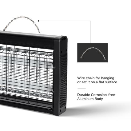 Brilagi - Piège électrique à insectes 2x UV / 10 W / 230 V pour 60 m², noir