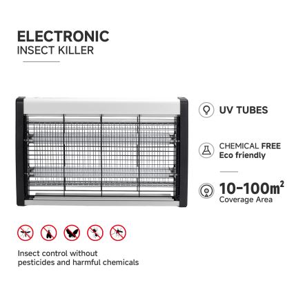 Brilagi - Piège électrique à insectes 2xUV/20W/230V 100 m2