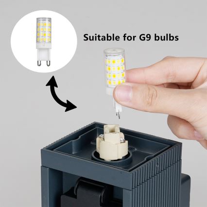 Brilagi - Buitenwandlamp met SCHUKO-stopcontact PILLAR 1xG9/11W/230V IP44 antraciet