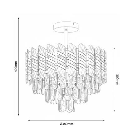 Brilagi - Plafondkroonluchter CRISTAL 5x E14/40W/230V Ø 38 cm