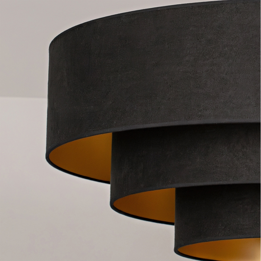 Brilagi - Plafondkroonluchter LUNETA 3xE27/60W/230V Ø 80 cm zwart/goud