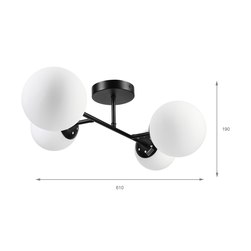 Brilagi - Plafondkroonluchter MALONY 4xE14/20W/230V zwart