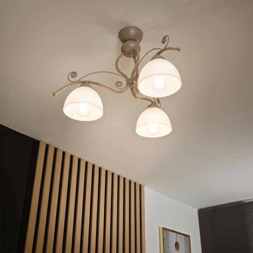 Brilagi - Plafondlamp ANTICO MODERN 3xE27/60W/230V beige