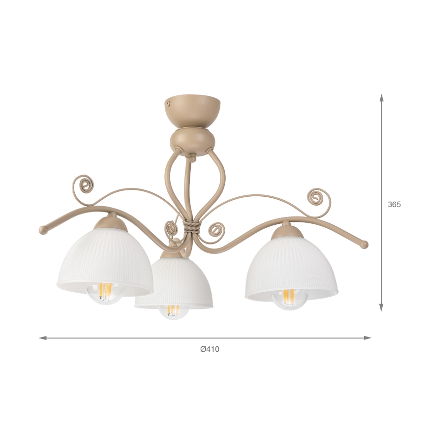 Brilagi - Plafondlamp ANTICO MODERN 3xE27/60W/230V beige